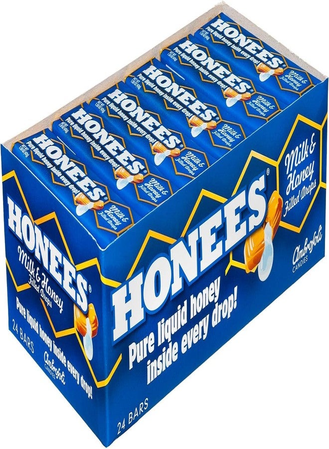 Honees Filled Honey Milk Drops,Milk&Honey-Natural Cough Drops-Sore Throat Relief-Nothing Artificial-Throat Lozenges,Natural Cough Suppressant,Dry Cough Relief,Non-Gmo,Gluten Free (24 Packs-216 Units) - Image 1